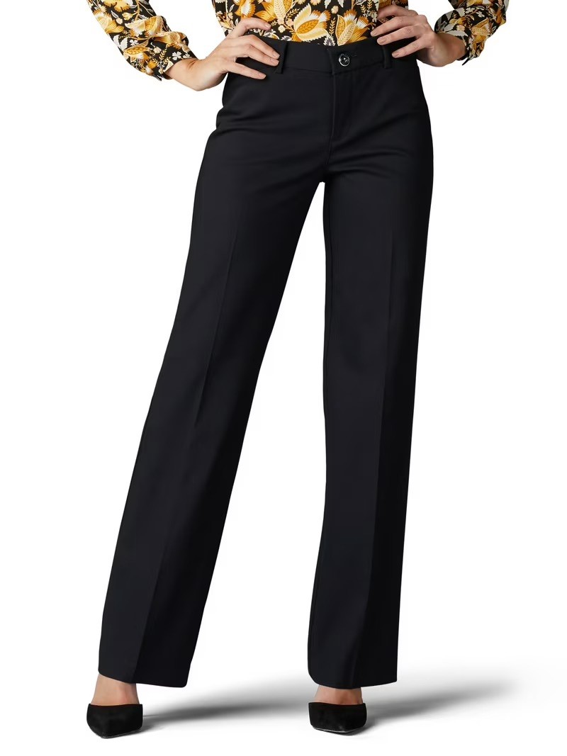 Lee Women’s Black Flex Motion Regular Fit Trouser Pant Size 8 Long 104633201 