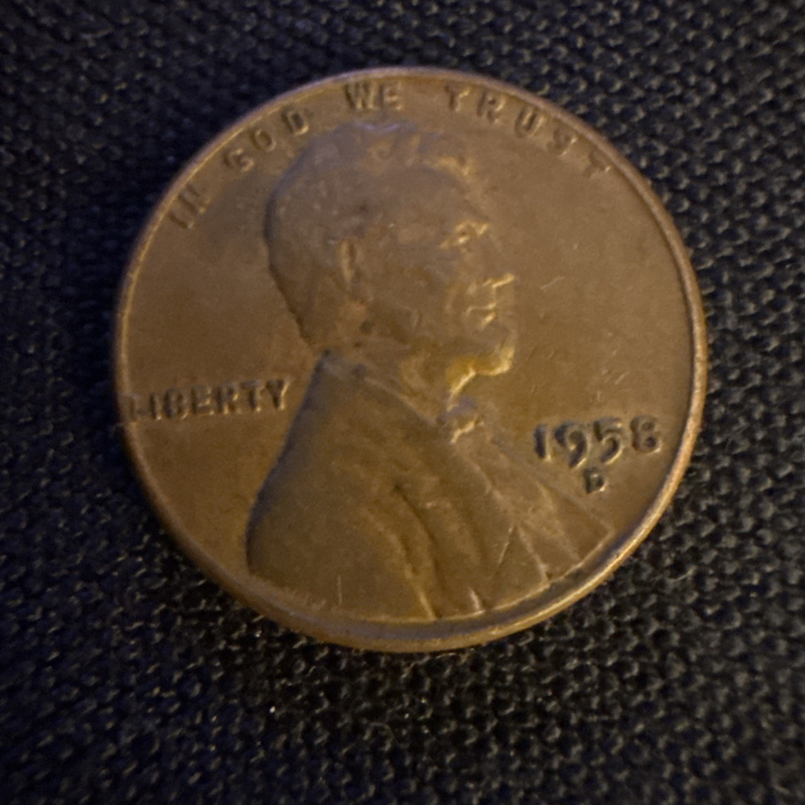 1958-D Wheat Penny w/lamination Error On Reverse