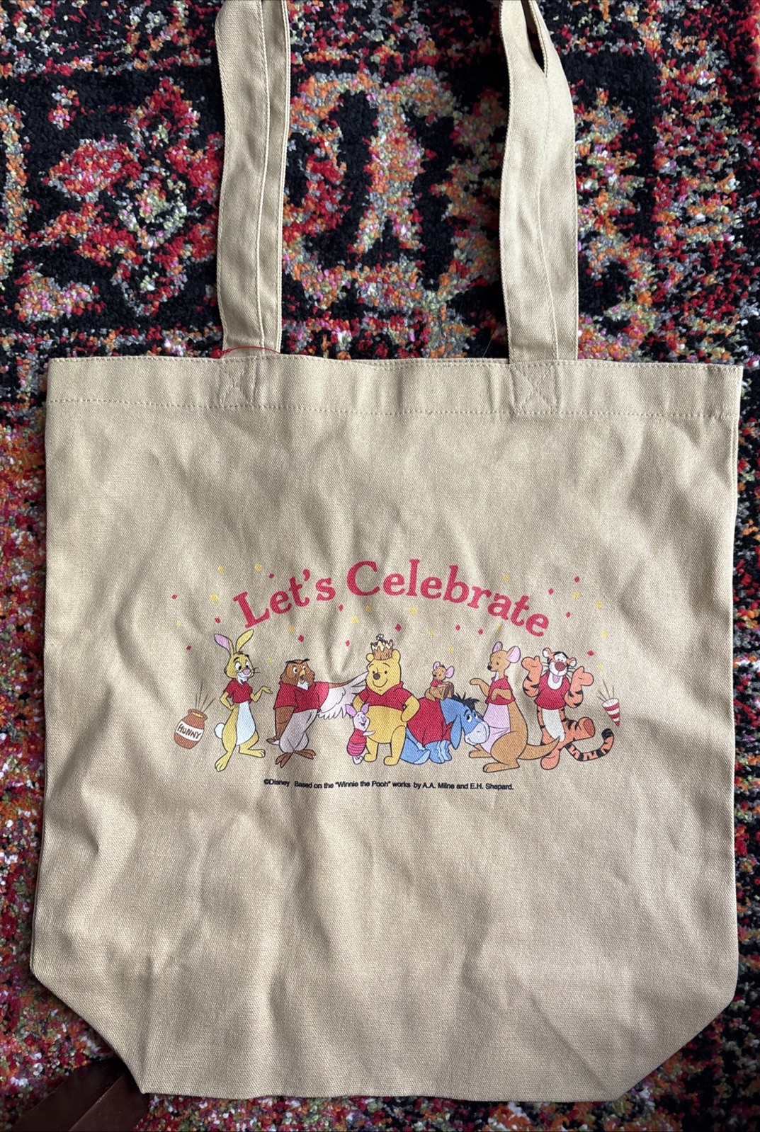 Disney Winnie the Pooh Let’s Celebrate Canvas Tote Bag Tigger Restore Piglet