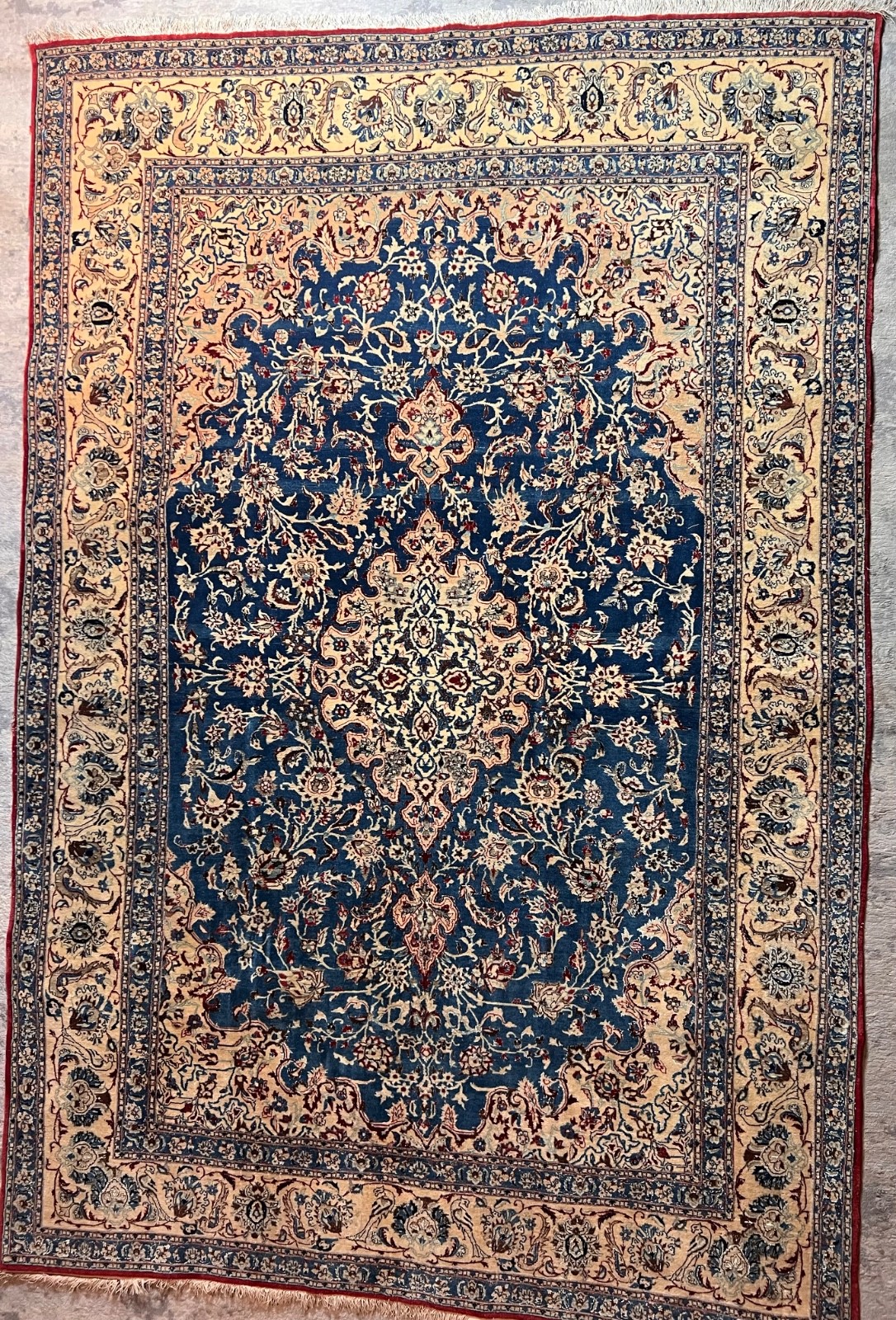5’X 8’ STUNNING FINE ESTATE VINTAGE DISTRESSED HANDMADE WOOL/SILK PER SIAN RUG