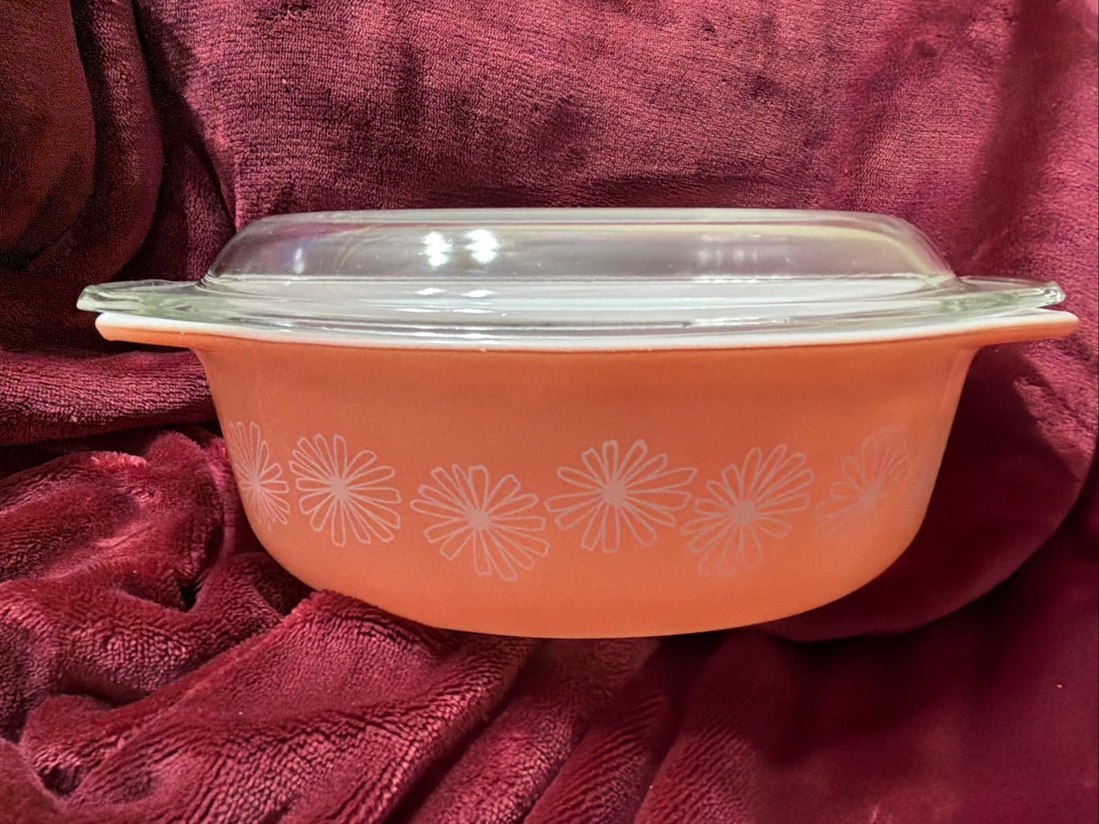 VTG Nice PYREX 1.5QT Pink Daisy Cinderella Oval Covered Casserole Bake Dish 043 VTG Nice PYREX 1.5QT Pink Daisy Cinderella Oval Covered Casserole Bake Dish 043