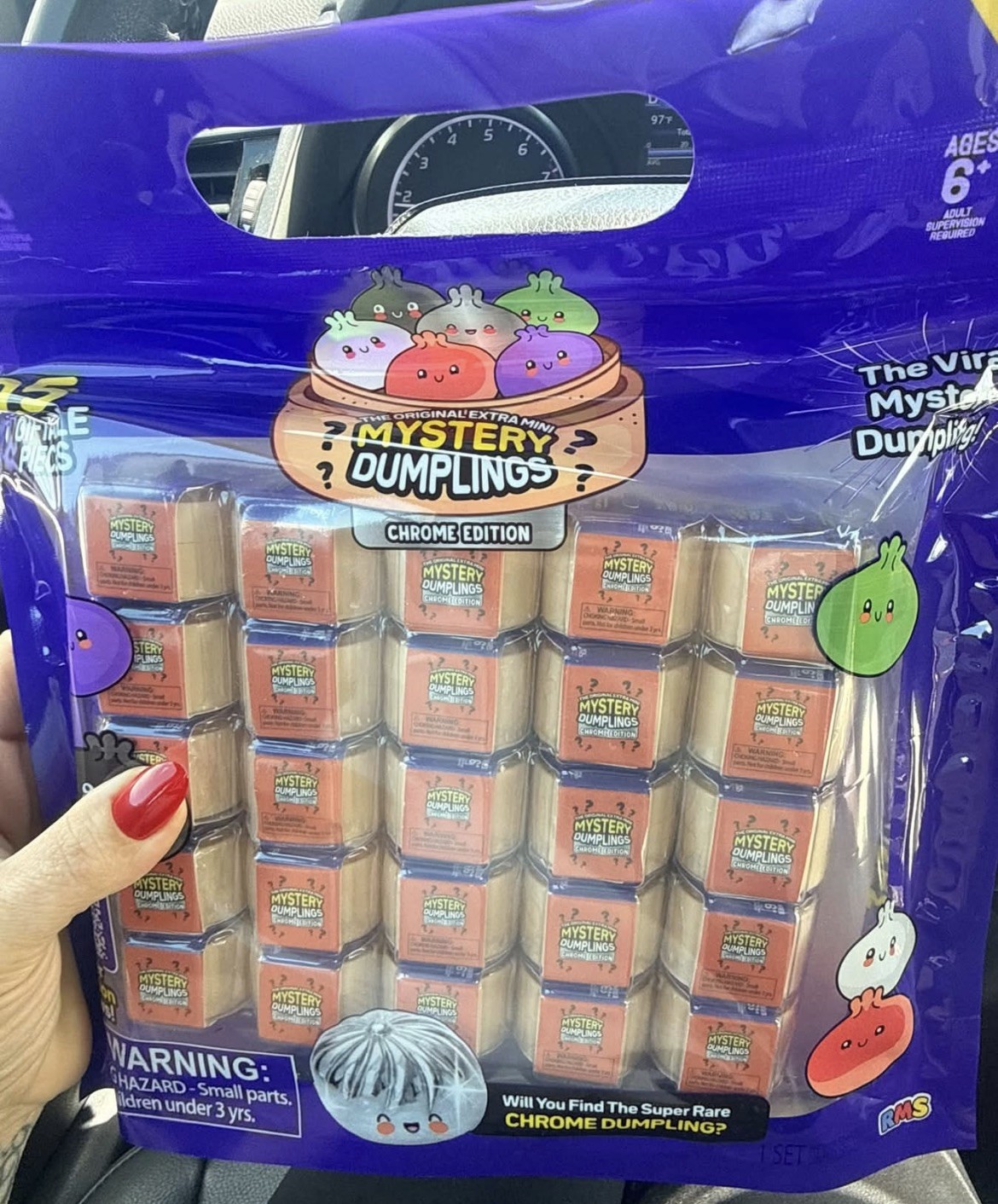 Authentic RMS Crazy Fun Pack Of 25 Extra Mini Dumpling Squishy Chrome Edition