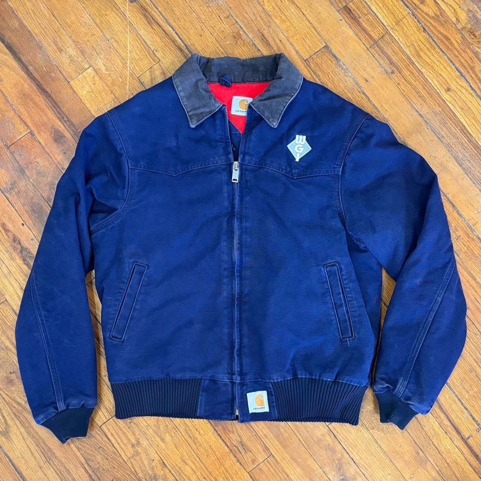 Vintage Y2K Carhartt Santa Fe Jacket Midnight Blue Quilt-lined