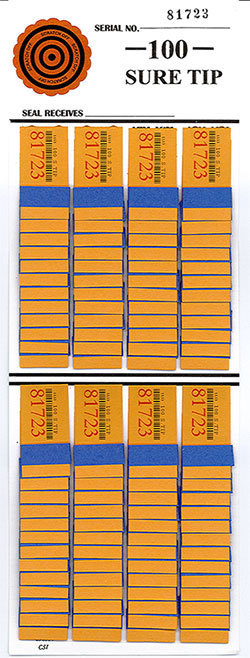 One Dozen # 100  Sure Tip Boards -  (00- 99)  Pull Tabs   USA