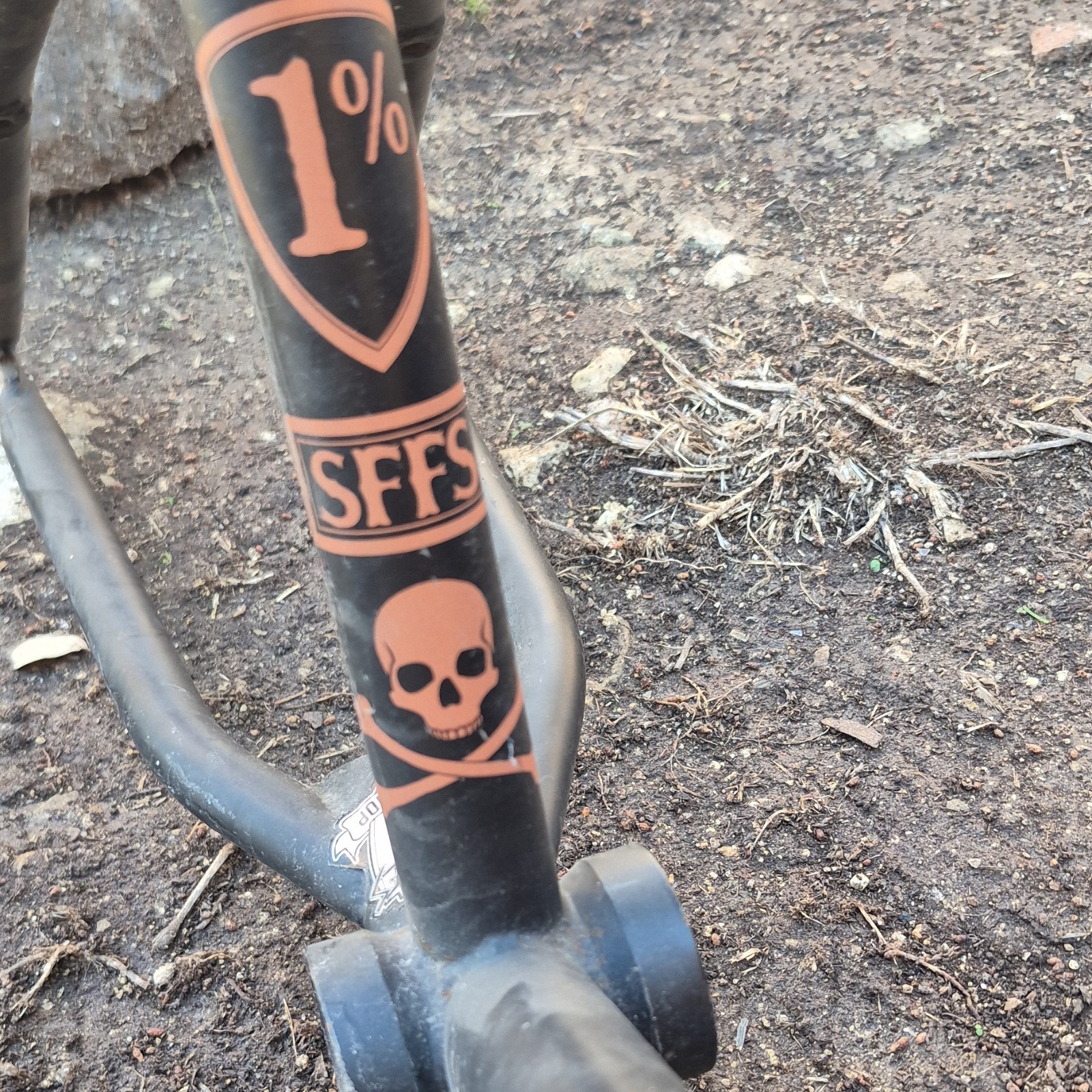 Subrosa Black BMX Bicycle Frame with 1% SFFS Skull Decals Lightweight Design