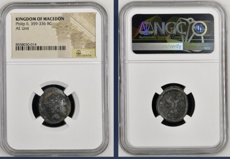 359BC-336BC Greek Kingdom of Macedon Philip II NGC Genuine Coin Apollo & Horse