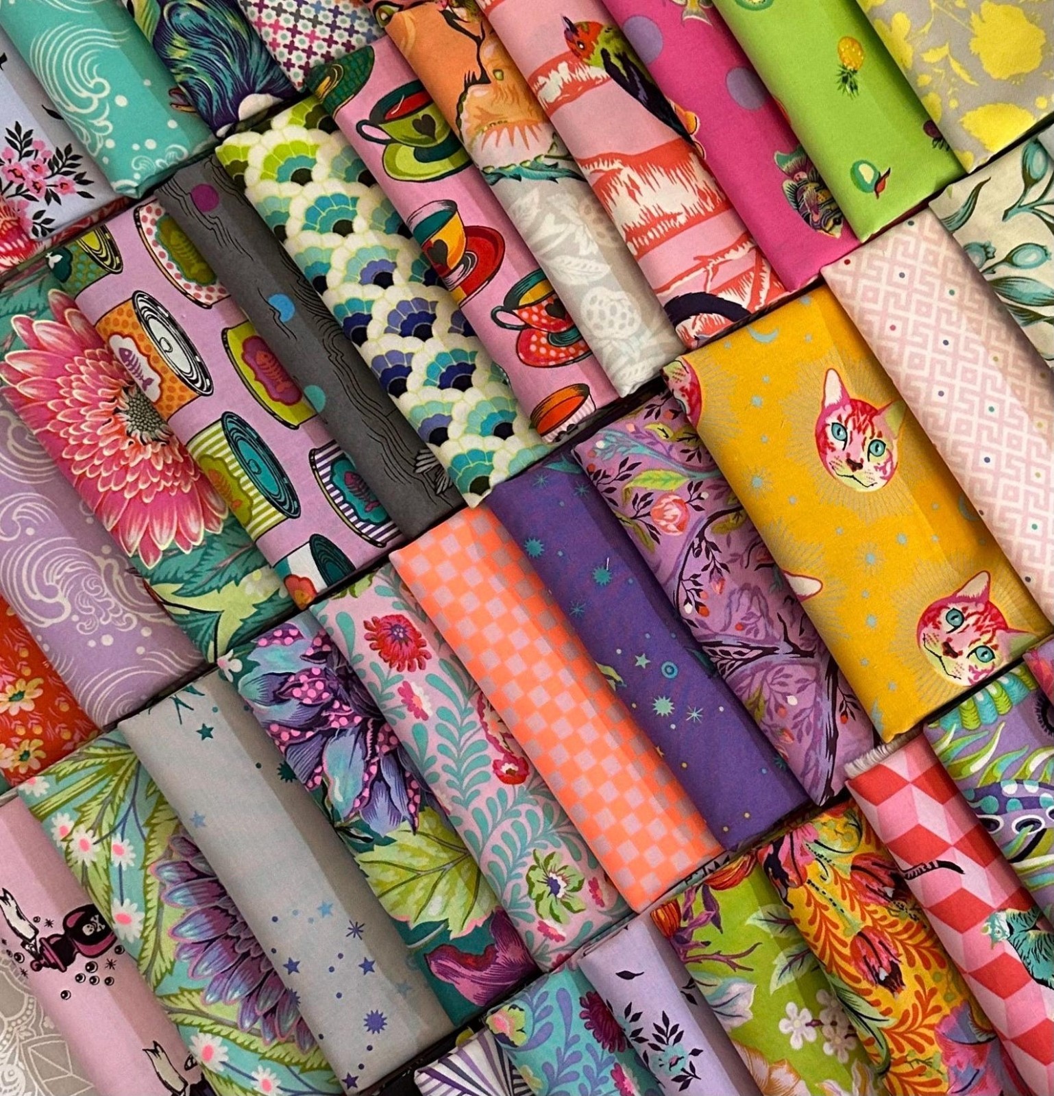 Tula Pink 10 Piece Fat Eighths Scrappy STASH BUILDER Mystery Fat Eighths Bundle