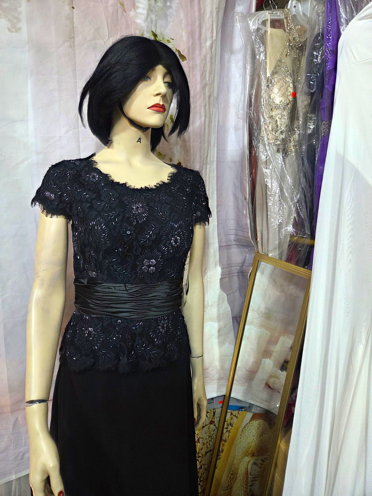 Dancing Queen Women’s Black Floral Lace Maxi Dress Size S