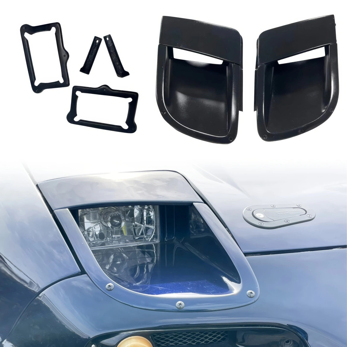 ModeloDrive FRP JSPE Headlight Housings (NA) for Miata Mazda 90-96 modelodrivep