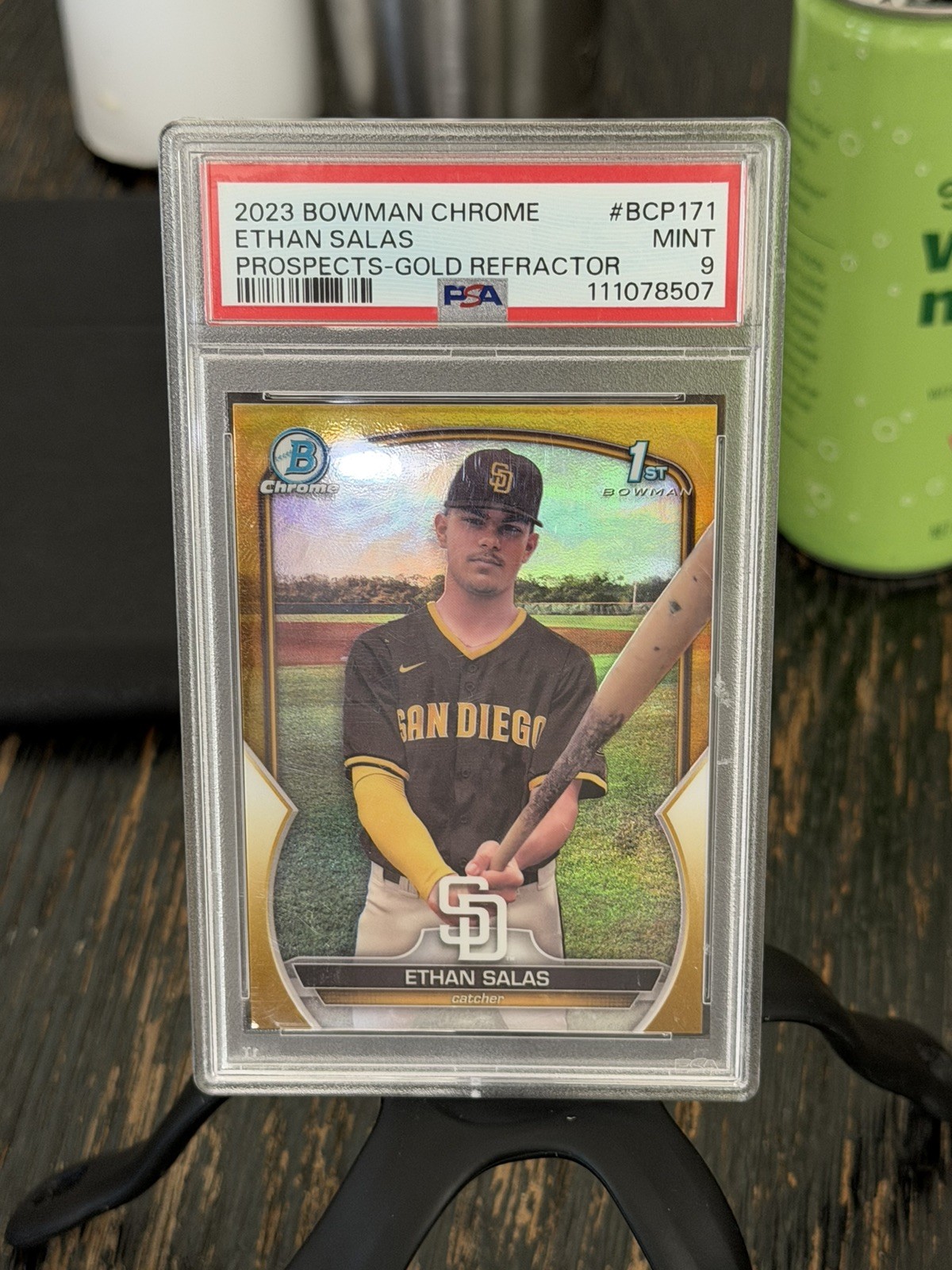 Ethan Salas 2023 Bowman Chrome Prospects 1st True Gold /50 Padres PSA 9 Ethan Salas 2023 Bowman Chrome Prospects 1st True Gold /50 Padres PSA 9