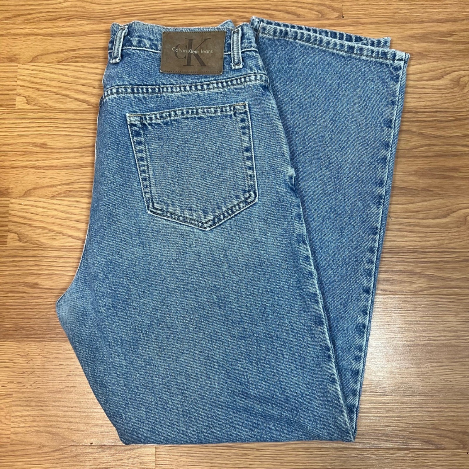 Vintage Calvin Klein Jeans Mens 34 Made in USA Blue Straight Leg BMPP165 Denim Vintage Calvin Klein Jeans Mens 34 Made in USA Blue Straight Leg BMPP165 Denim