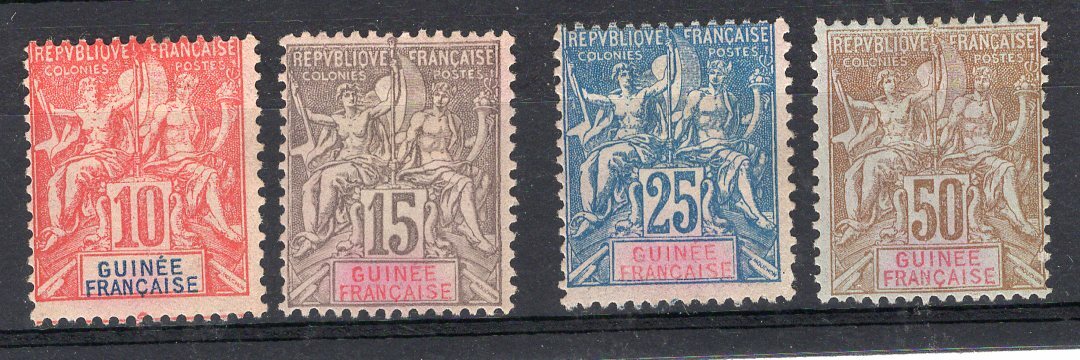 FRANCE GUINEA, YV # 14/17, COMPLETE SET, M NO GUM, VF