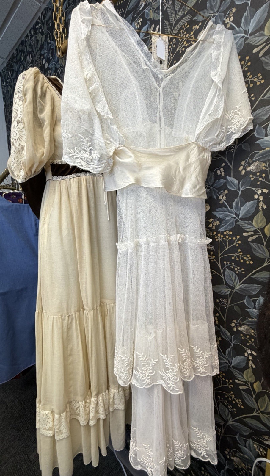 Vintage 1930’s Ivory Lace Net Tiered Wedding Gown 