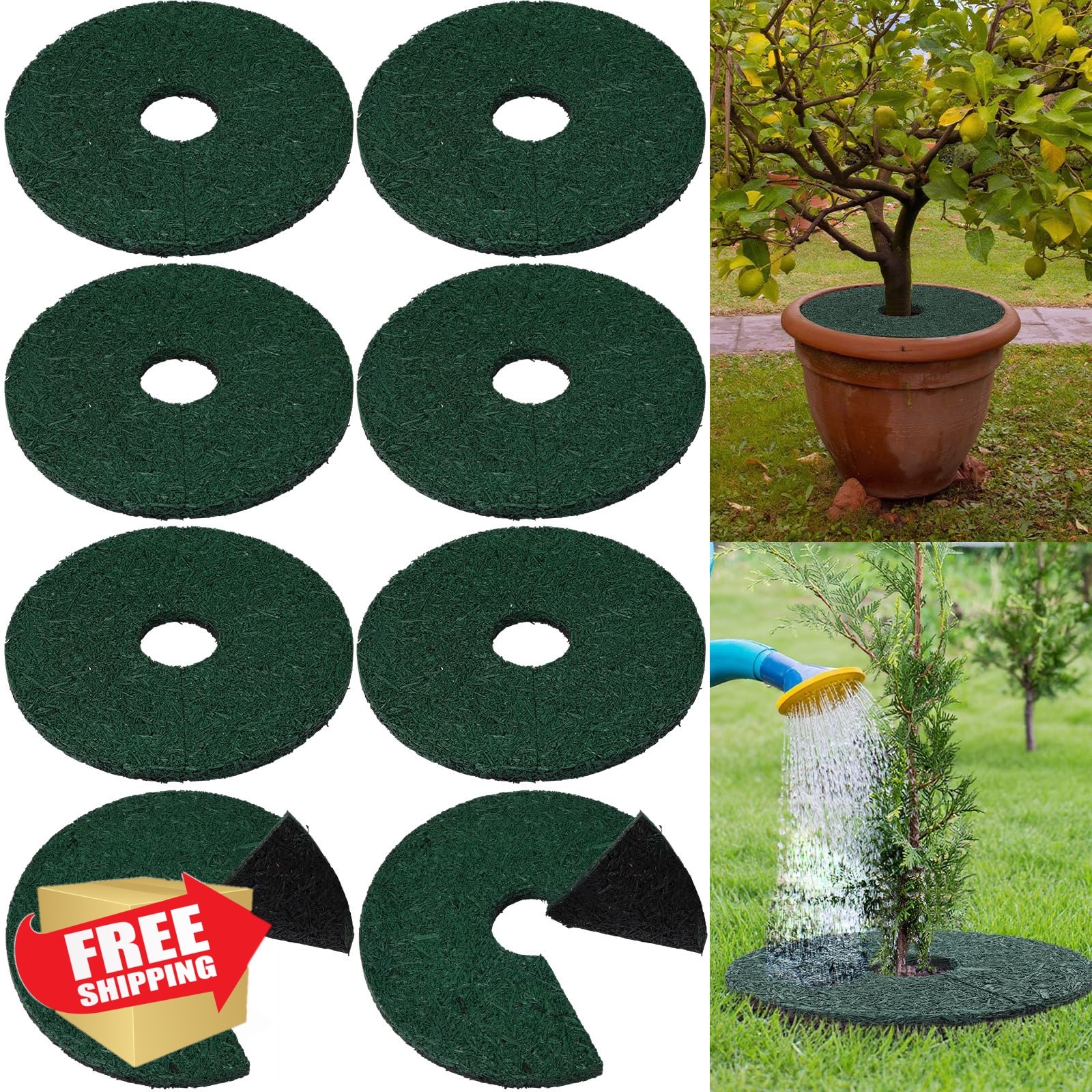 Peryiter 8 Pcs Double Side Rubber Mulch Tree Ring 12 Inch, Heavy Duty Rubber ... Peryiter 8 Pcs Double Side Rubber Mulch Tree Ring 12 Inch, Heavy Duty Rubber ...