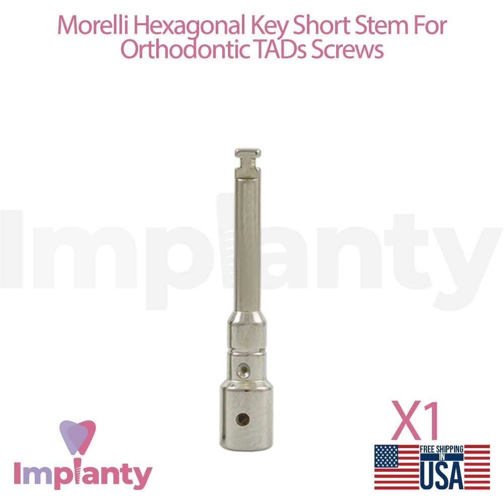 1x Dental Hexagonal Key Short Stem For Orth0dontic Micro-Fixtures (TADs) Screw
