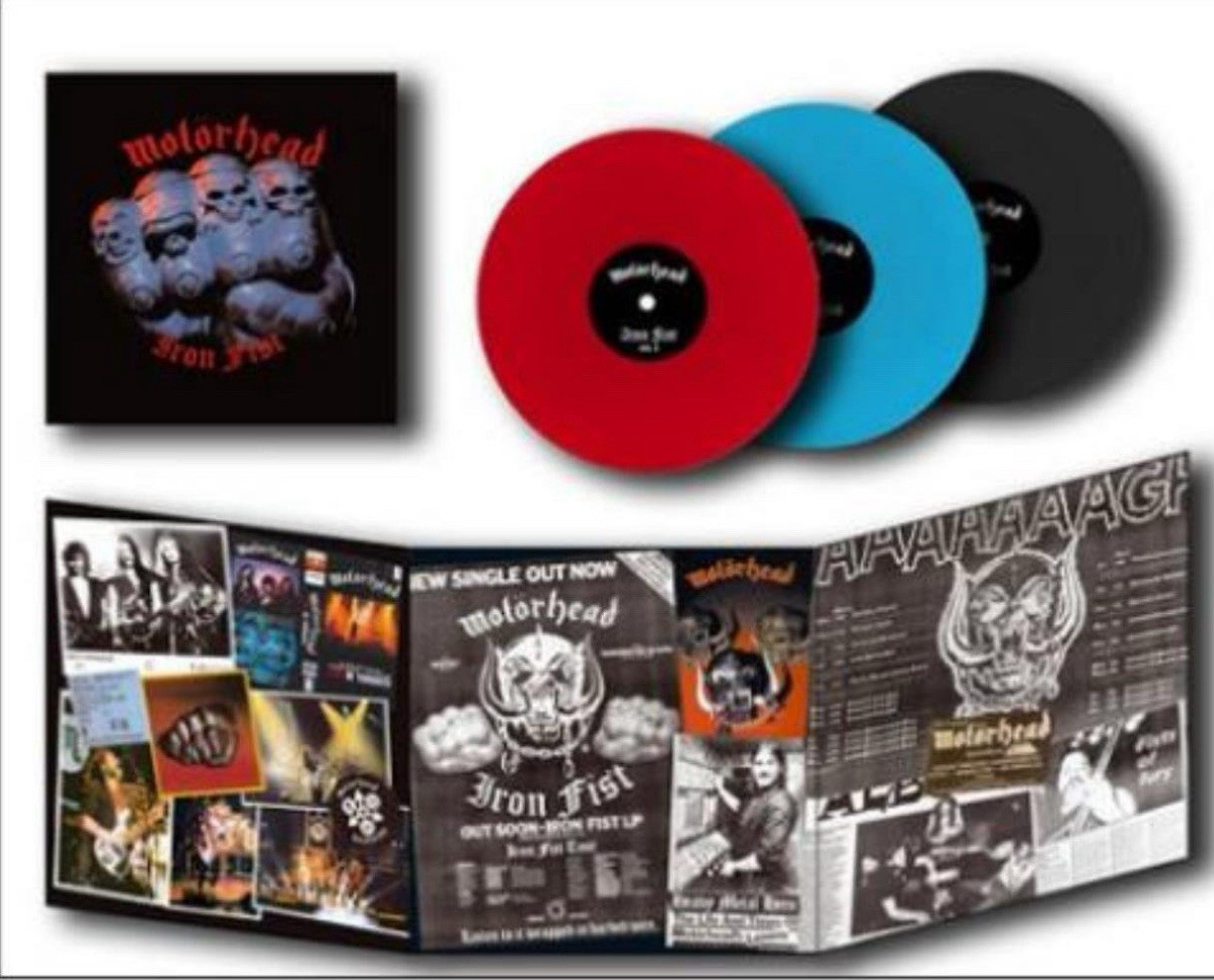 Motörhead Iron Fist 3LP Sealed Back On Black 180g Red Blue Black Vinyl BOBV110 Motörhead Iron Fist 3LP Sealed Back On Black 180g Red Blue Black Vinyl BOBV110