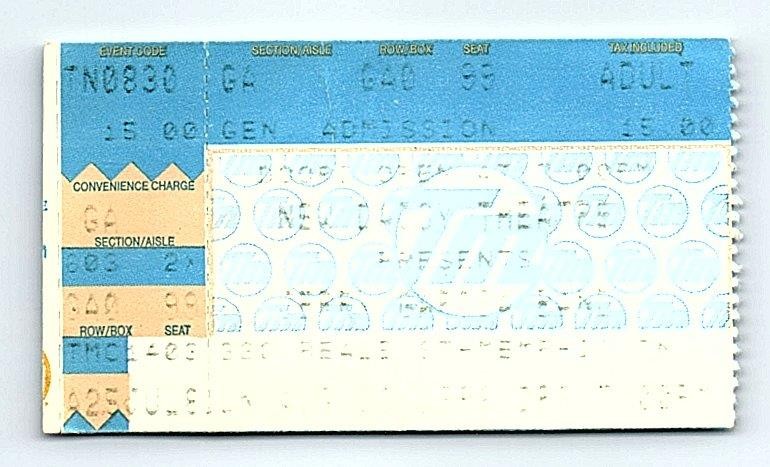 Jerry Garcia Band Concert Ticket Stub August 30 1988 Memphis Tennessee