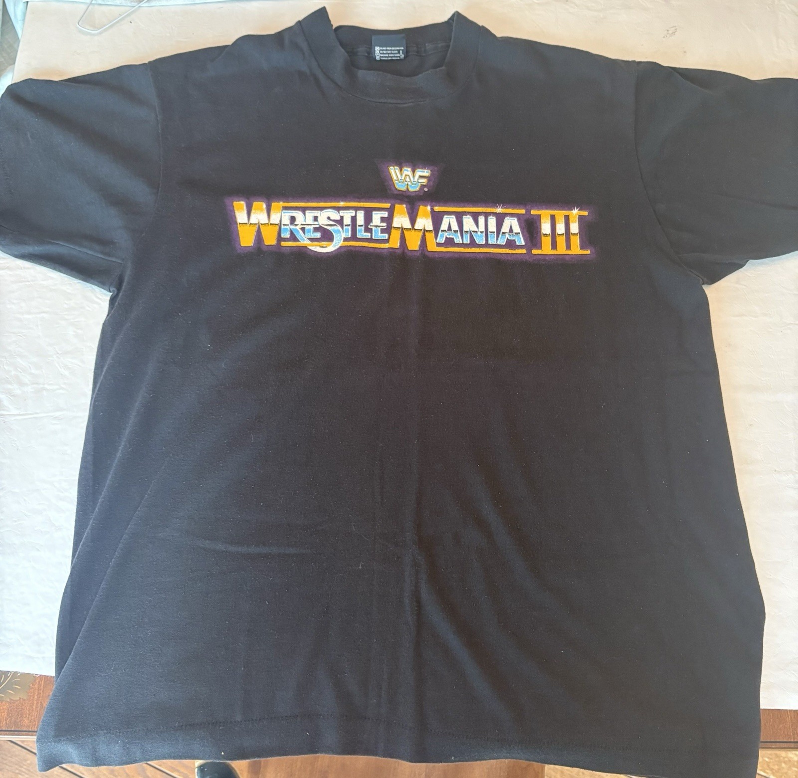 1987 WWF WWE Wrestlemania 3 Original Wrestling Shirt Pontiac Silverdome Size XL