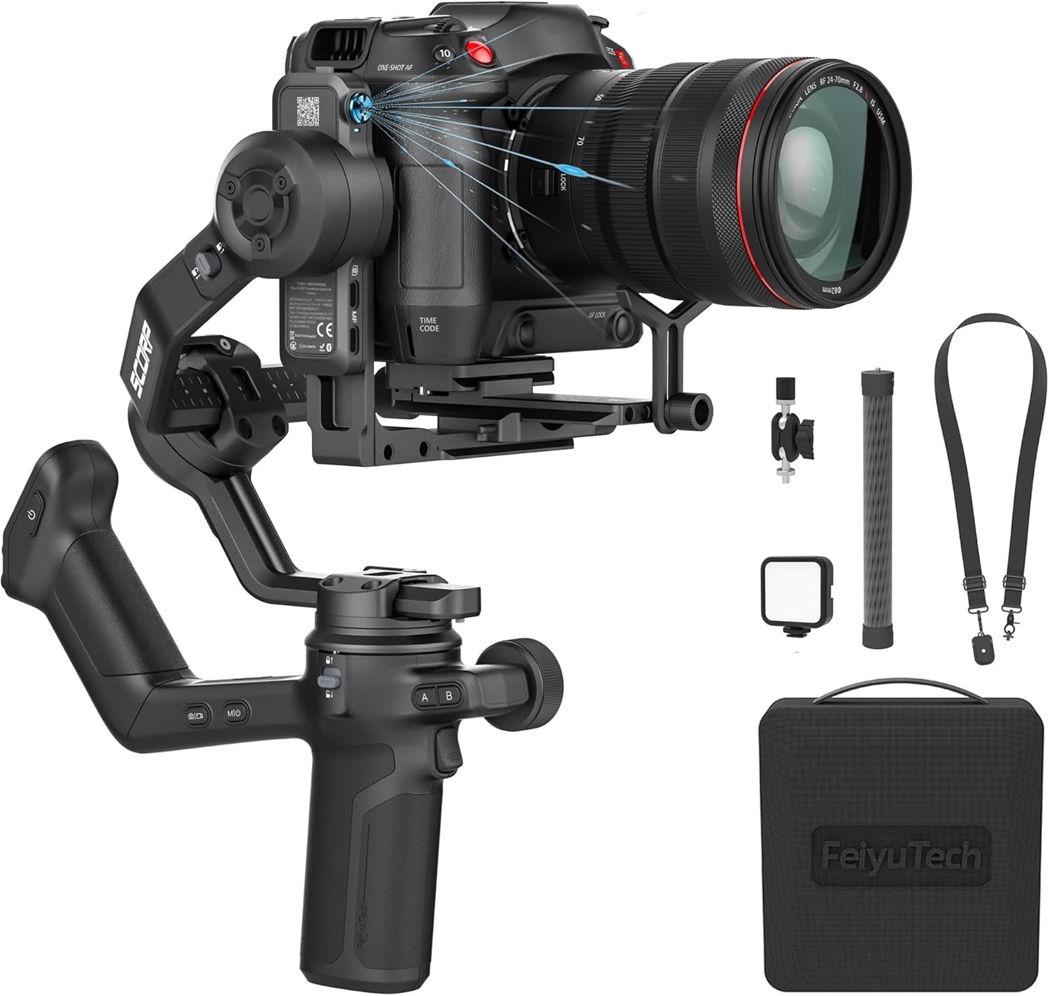 Feiyu SCORP 3 Kit AI Tracking Gimbal Stabilizer with Remote Handle for DSLR
