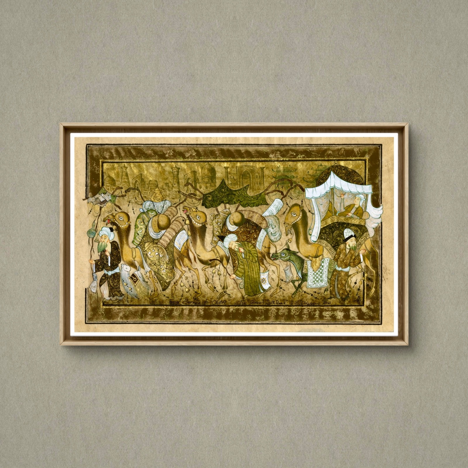 The Great Silk Road Fine Art Print Journey Of Ibn Battuta  Interior Decor 11X18