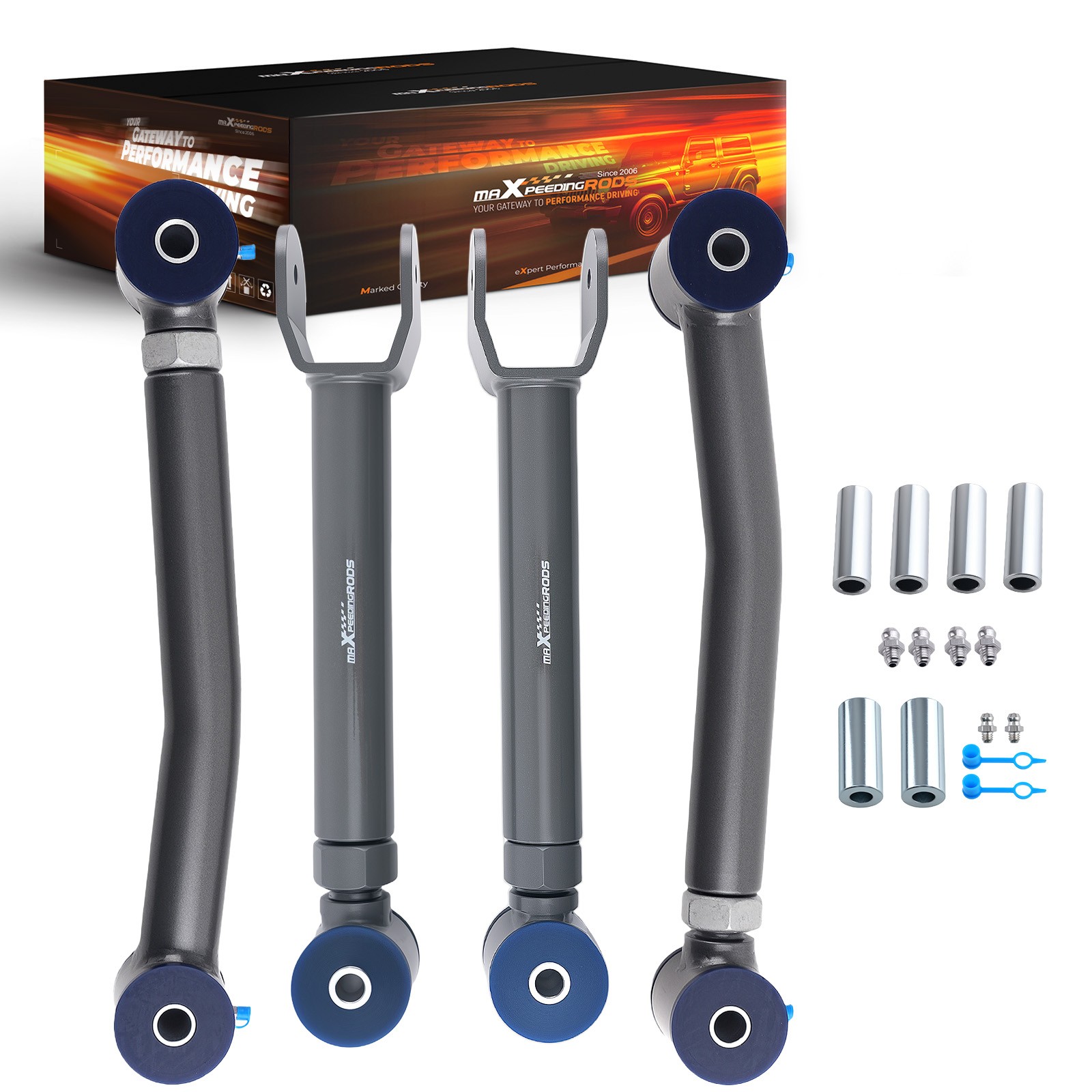 4Pcs Upper & Lower Adjustable Front Control Arms for Jeep Cherokee XJ 1984-2001