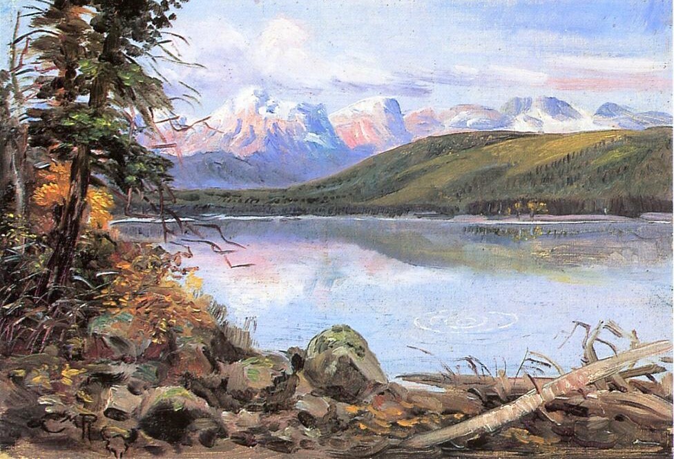 Oil painting Lake-McDonald-1901-Charles-Marion-Russell-Oil-Painting