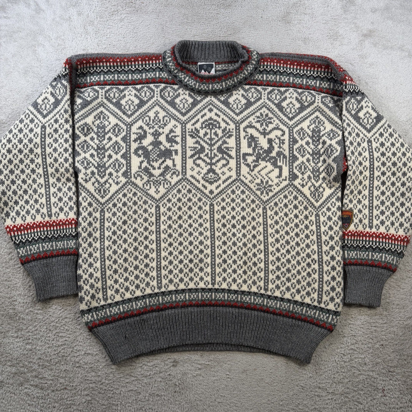 Vintage Dale Of Norway Sweater Mens XL 100% Wool Lillehammer Fair Isle Olympic