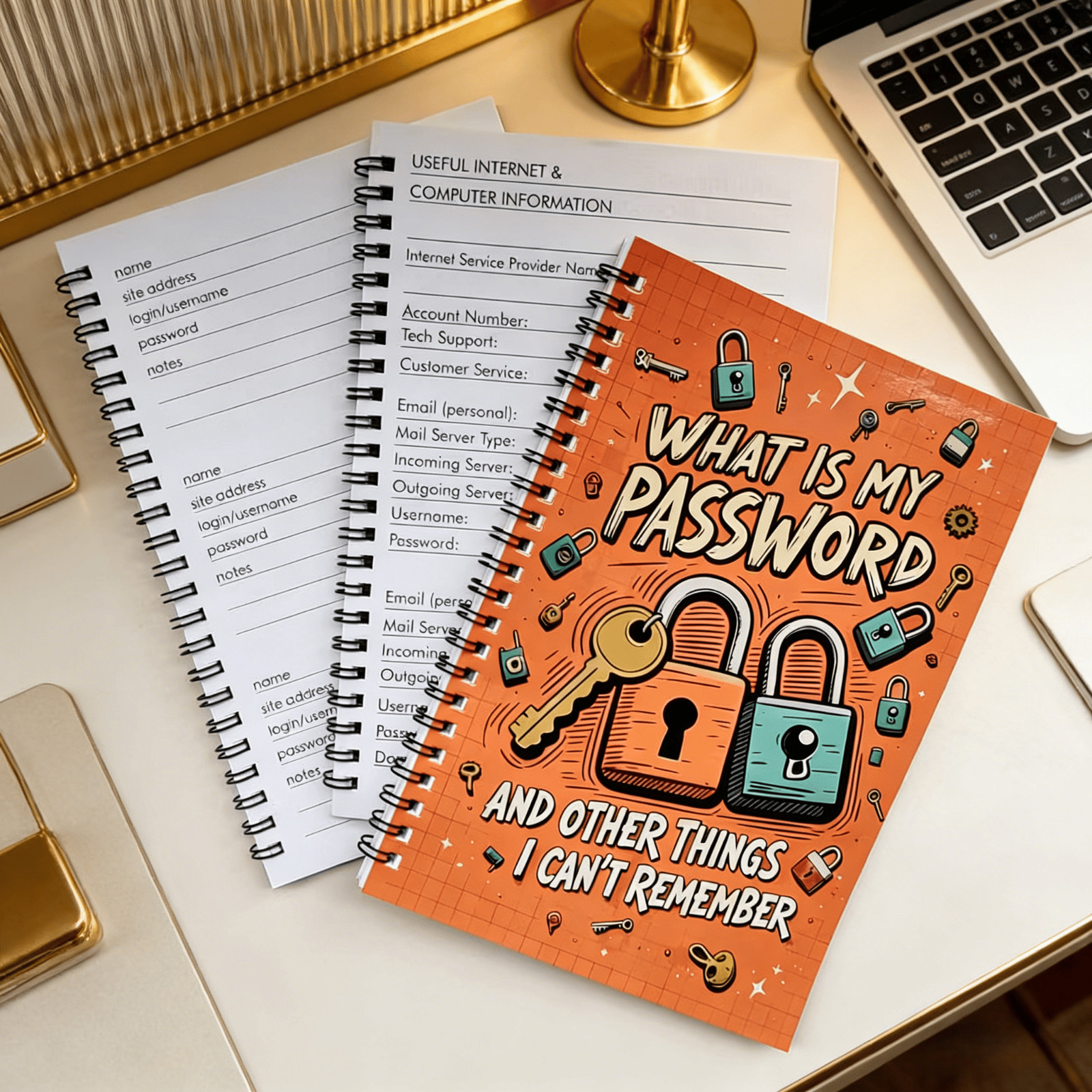 Password Keeper Book - Securely Store Wi-Fi, Email & Website Credentials Password Keeper Book - Securely Store Wi-Fi, Email & Website Credentials