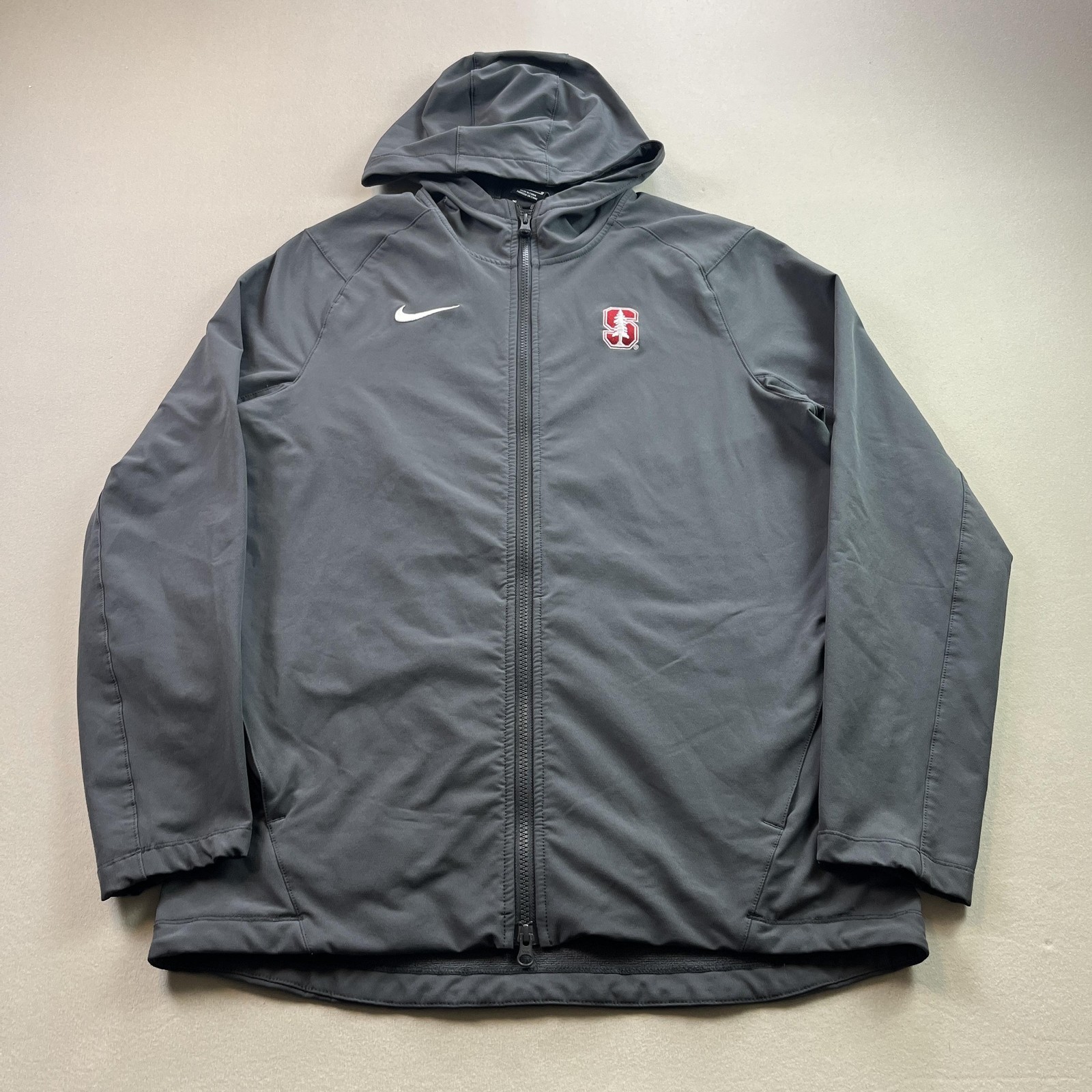Nike Stanford University Hoodie Sweashirt Mens Medium Gray Therma Zip Cardinal Nike Stanford University Hoodie Sweashirt Mens Medium Gray Therma Zip Cardinal