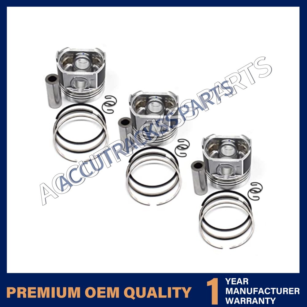 3Sets Piston kit+Piston Rings for Kubota D1503 Engine L3130 L3200 Tractor