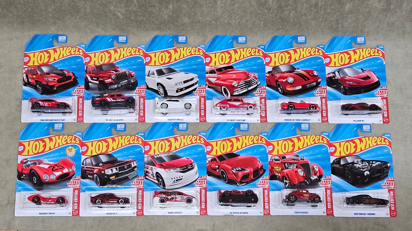 Hot Wheels Target Red Edition 2026 Complete Set of 12 Porsche Honda Toyota +++++