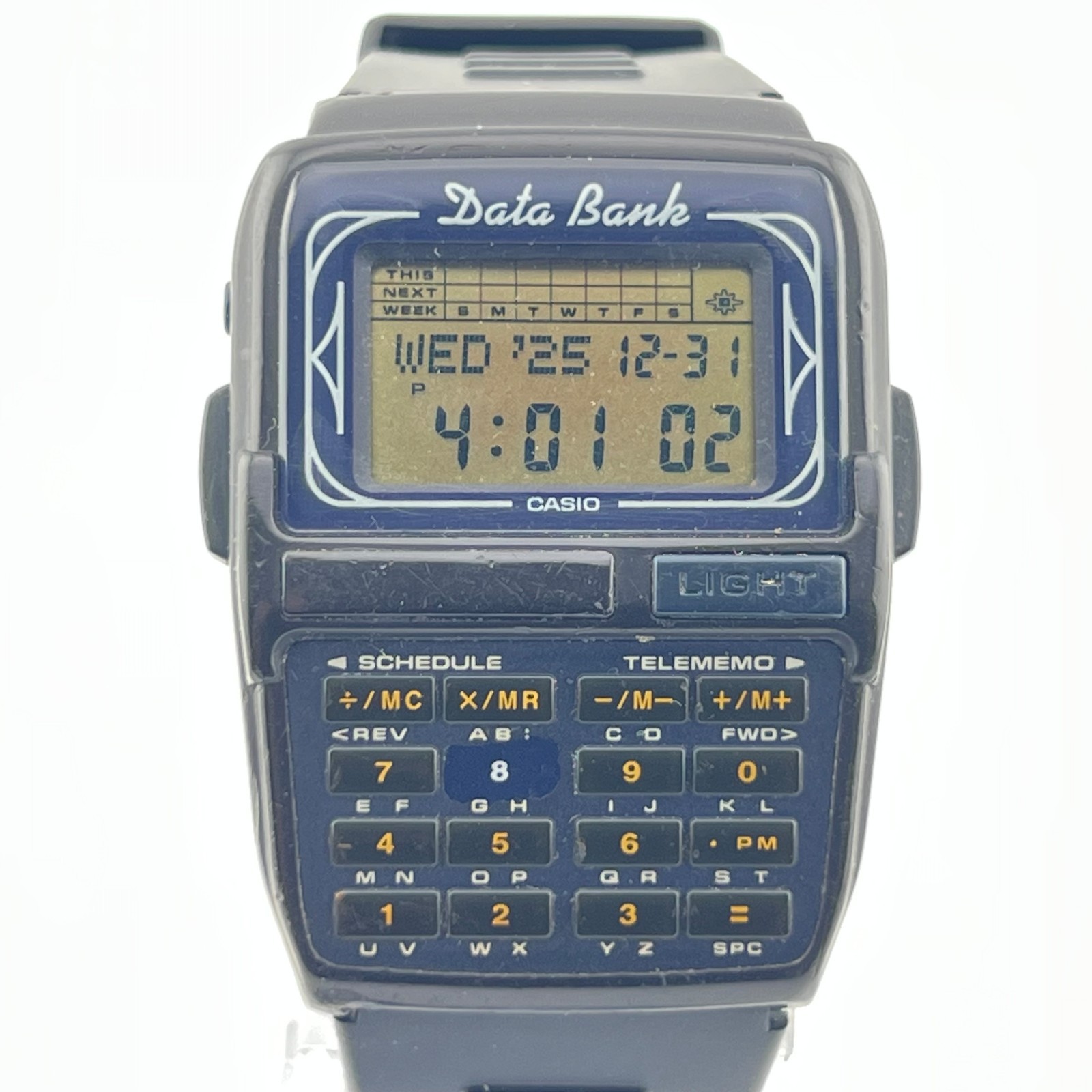 Casio DBC-63 Calculator Data Bank Digital Watch Module 1276 RARE Pinstripe Korea