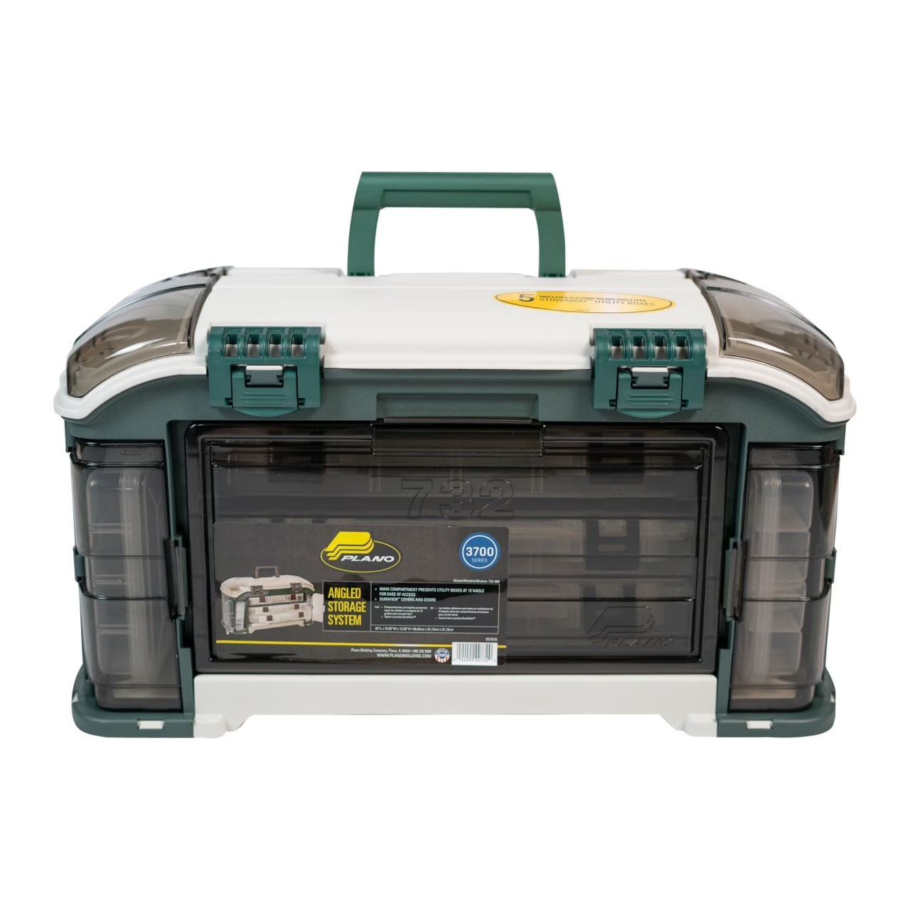 Plano 3700 Angled Fishing Tackle Box Storage System Green Tan Outdoor Sports