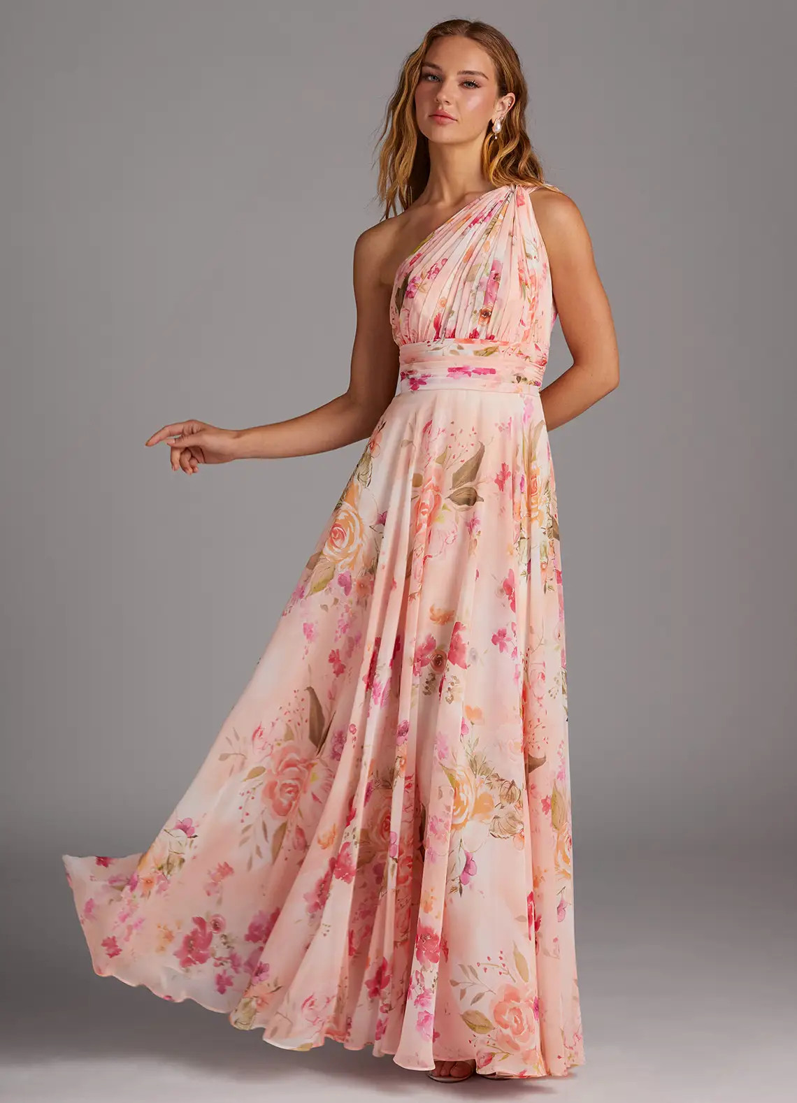 Azazie Charlize - A-Line One Shoulder Chiffon Dress