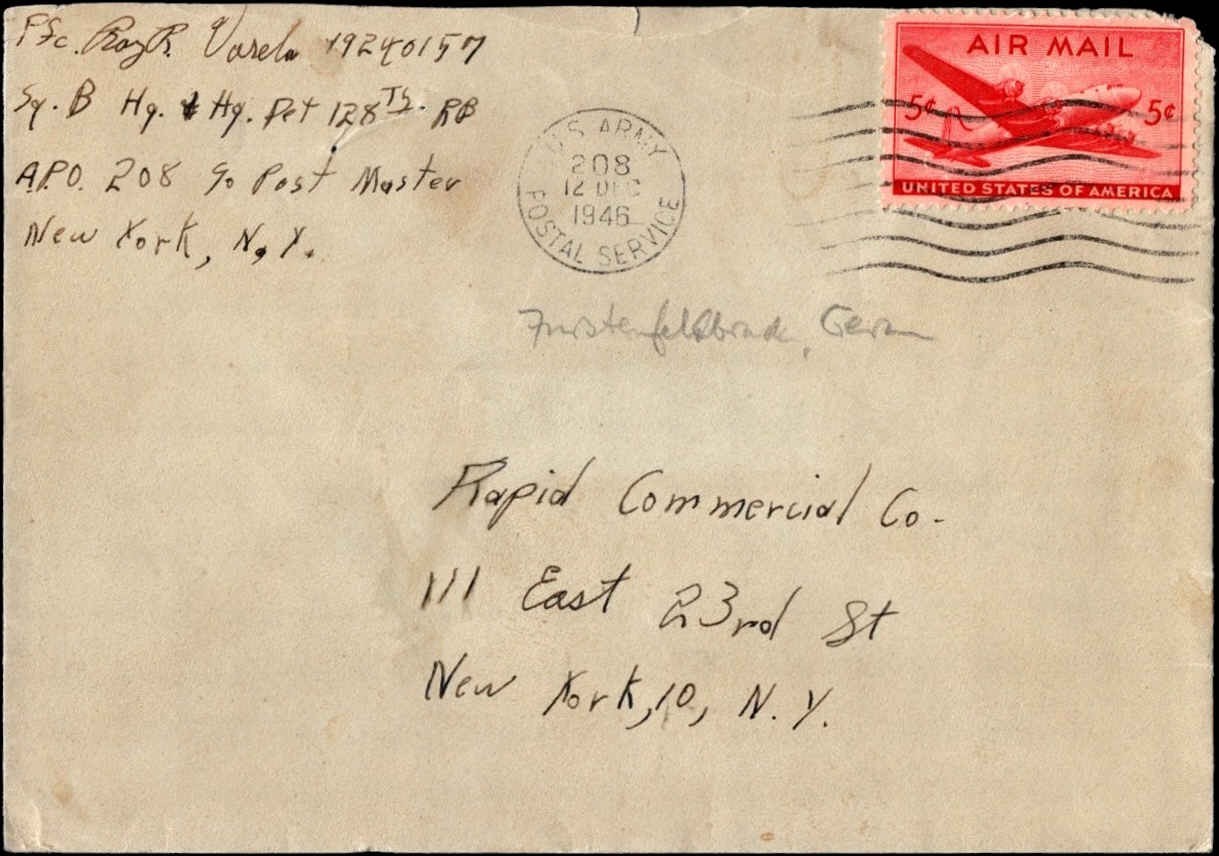 USA 1946 APO 208 Germany Airmail Cover WWII Military Postal USA 1946 APO 208 Germany Airmail Cover WWII Military Postal
