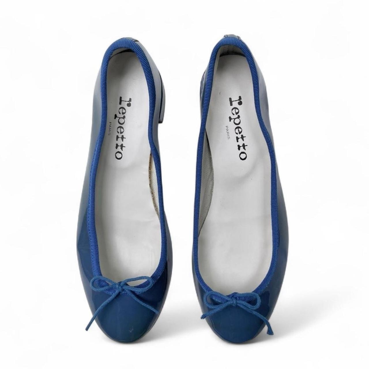 Repetto Camille Patent Leather Heels in Blue - Size 38 EU/7 US