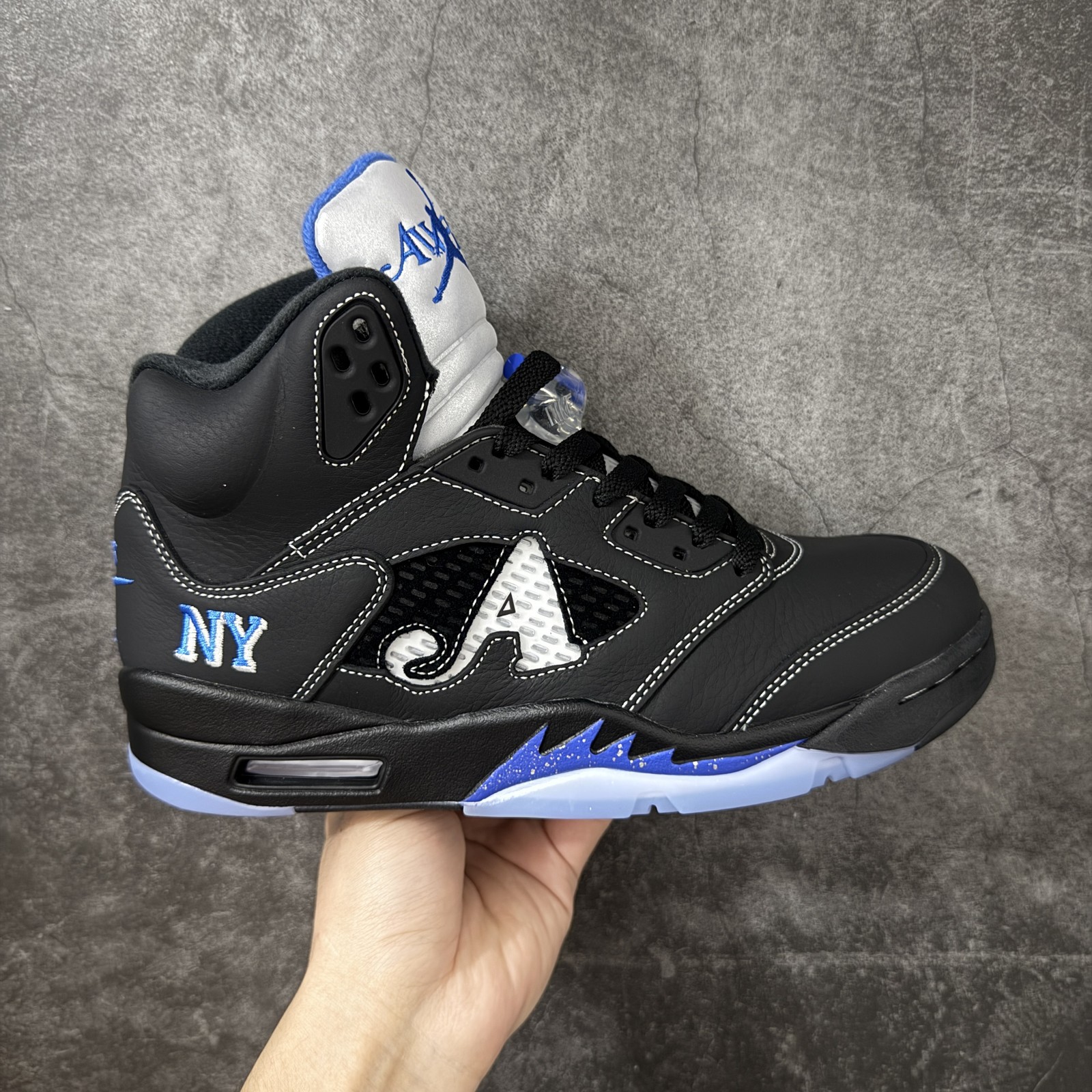AJ 5 Retro Awake NY Black Racer Blue Men\'s DV4982-004