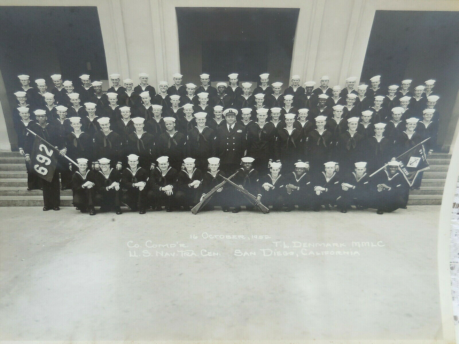 Vintage 1952\'s Photo- Co.Comd\'r T.L. Denmark MMLC  US Nav Tra Cen San Diego CA#K