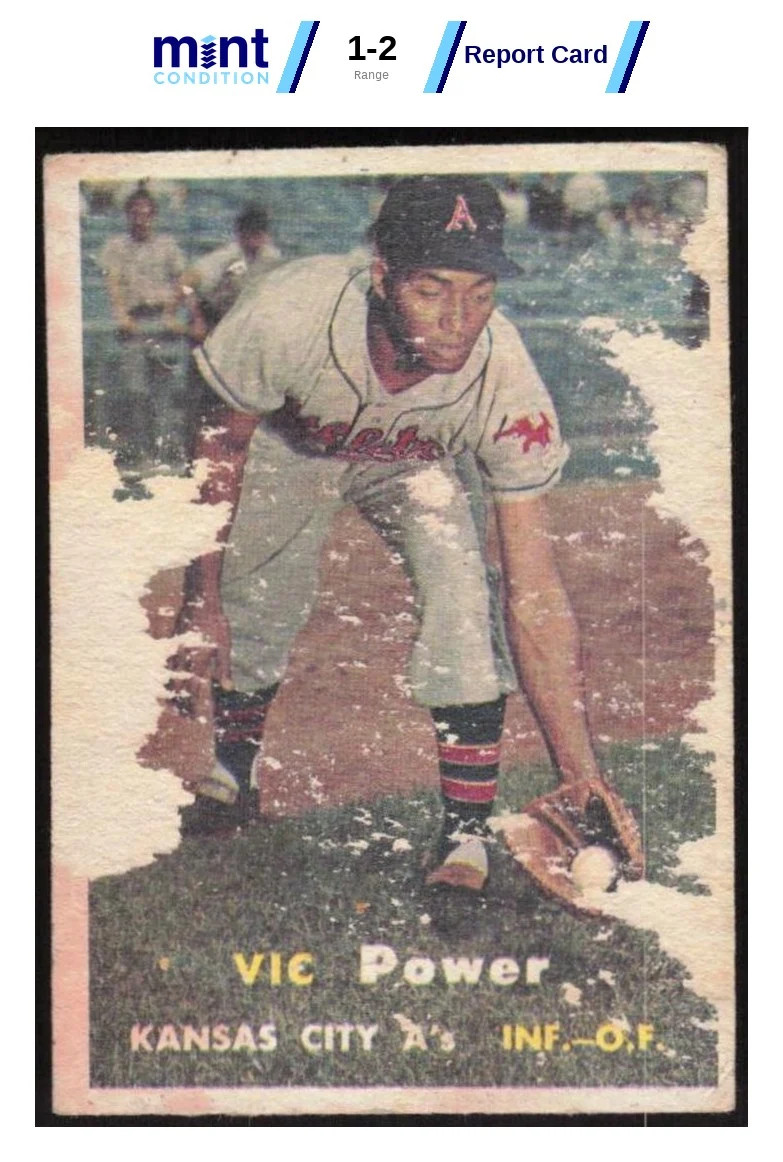1957 TOPPS VIC POWER 167 GOOD MCG 2 BASEBALL KANSAS CITY ATHLETICS 1957 TOPPS VIC POWER 167 GOOD MCG 2 BASEBALL KANSAS CITY ATHLETICS