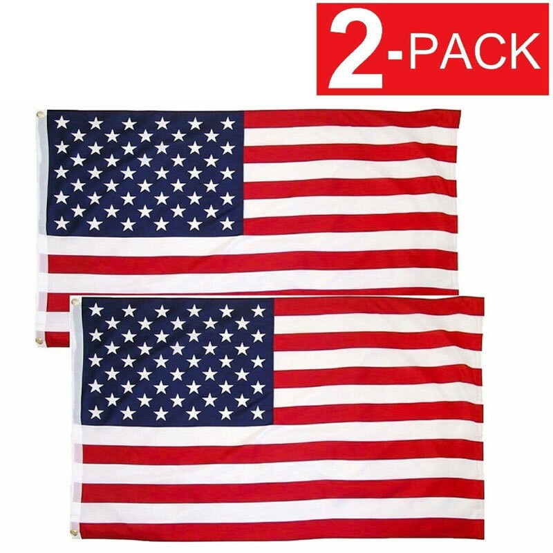 3x5 Ft American Flag w/ Grommets - United States Flags - US America - 2 Pack USA 3x5 Ft American Flag w/ Grommets - United States Flags - US America - 2 Pack USA