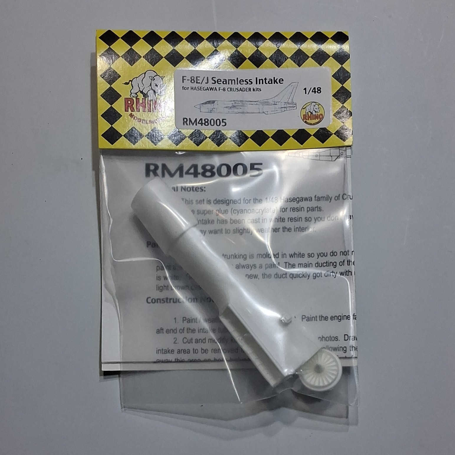 Rhino Modelworks RM48005 1:48 F-8E/F-8J Seamless Intake Resin Hasegawa.  NOS