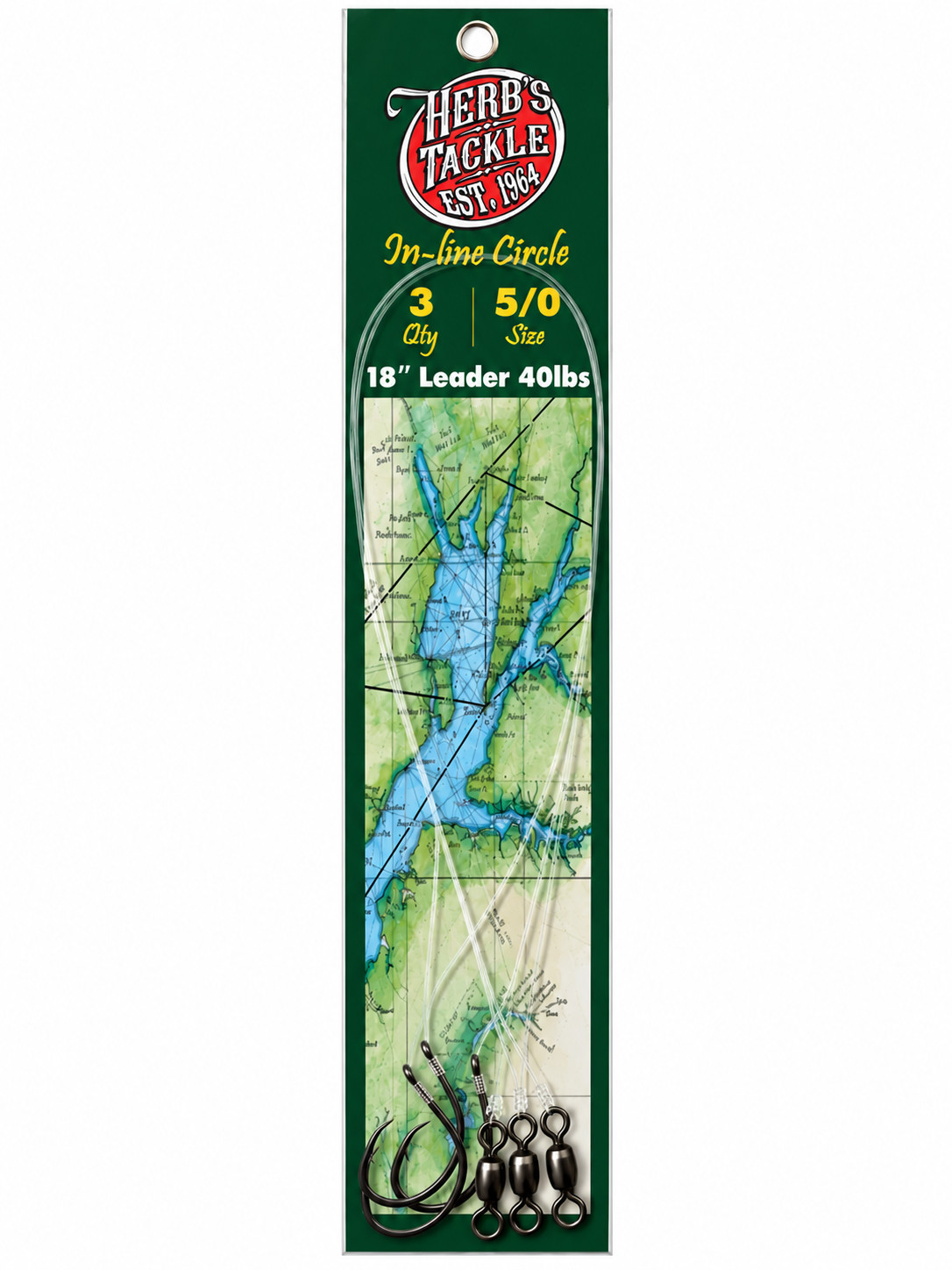 Herb\'s Tackle In-Line Circle Hooks 5/0 40lb 18\