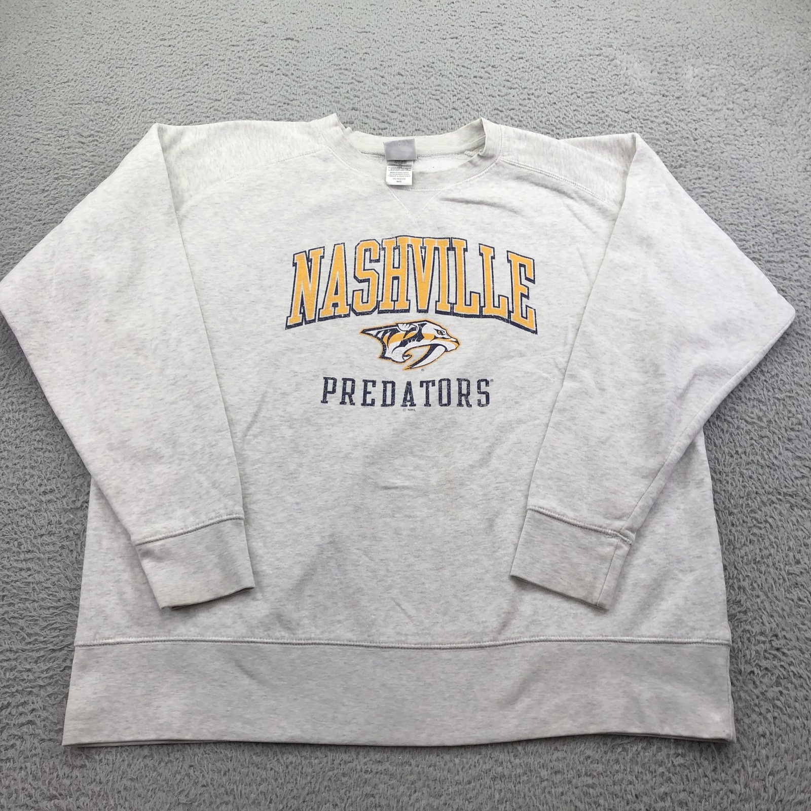Nashville Predators Sweatshirt Mens 2XL Gray NHL Hockey Fleece Crewneck