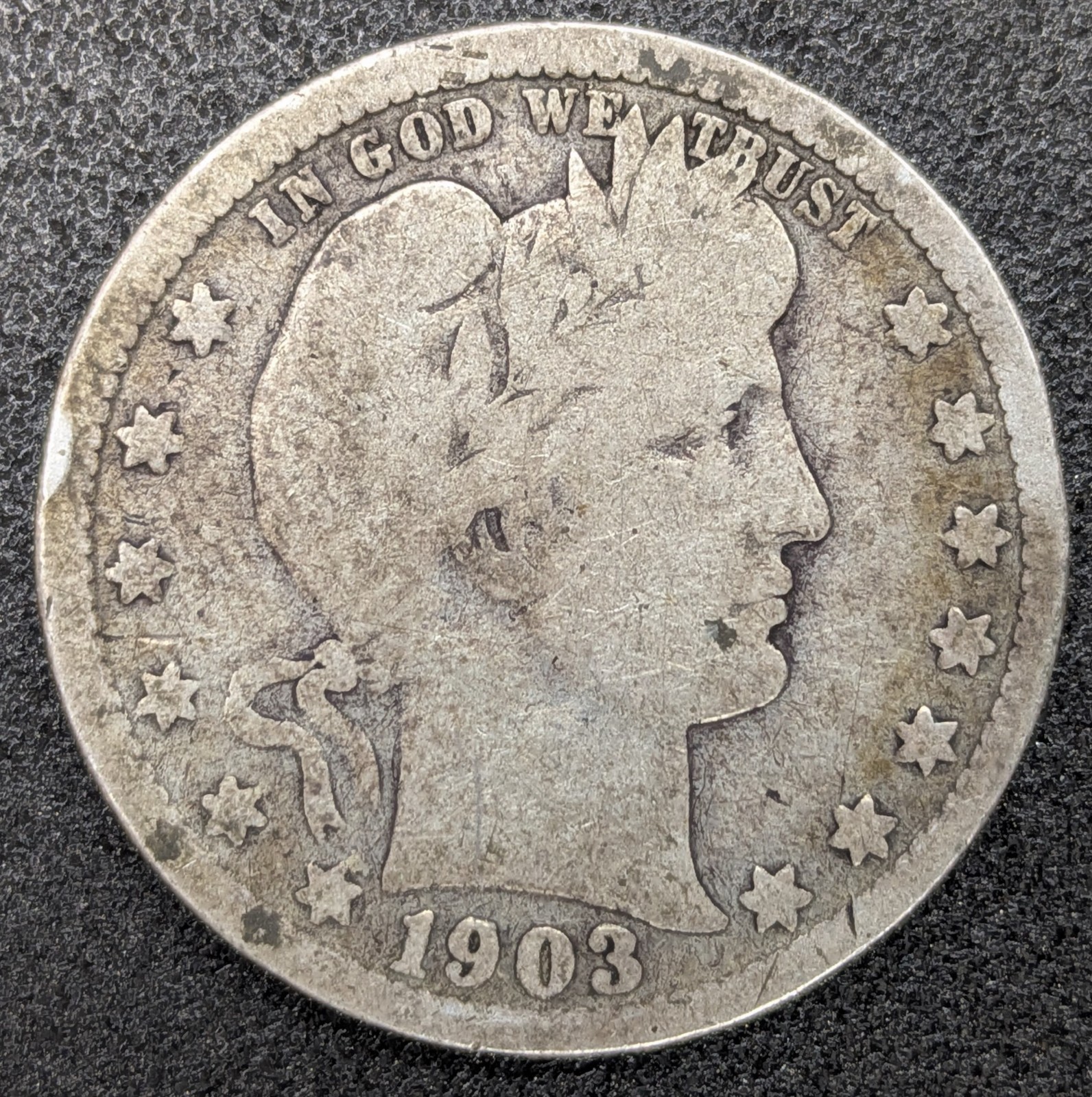 1903 U.S. 25C Barber Silver Quarter Nice Circulated Coin
