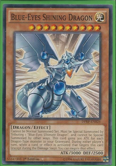 Yugioh - Blue-Eyes Shining Dragon - 1st Edition Card
