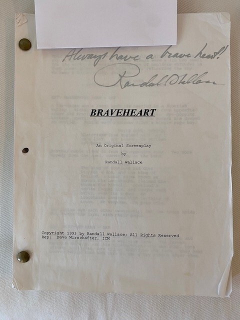 BRAVEHEART RARE EARLY DRAFT SIGNED SCRIPT and Notes BRAVEHEART RARE EARLY DRAFT SIGNED SCRIPT and Notes