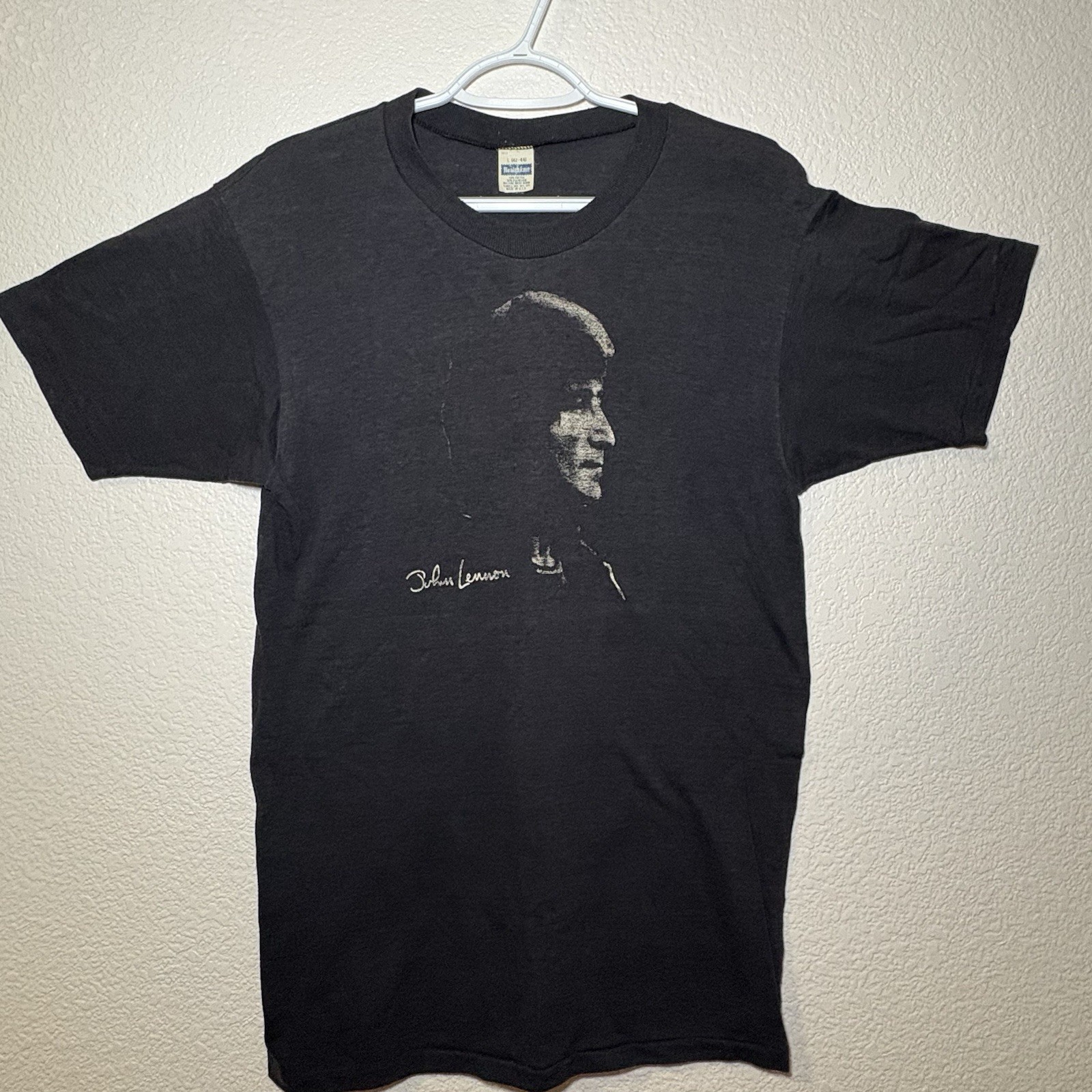 Vintage 70’s-80’s Rare John Lennon T-Shirt Thin Distressed Black L