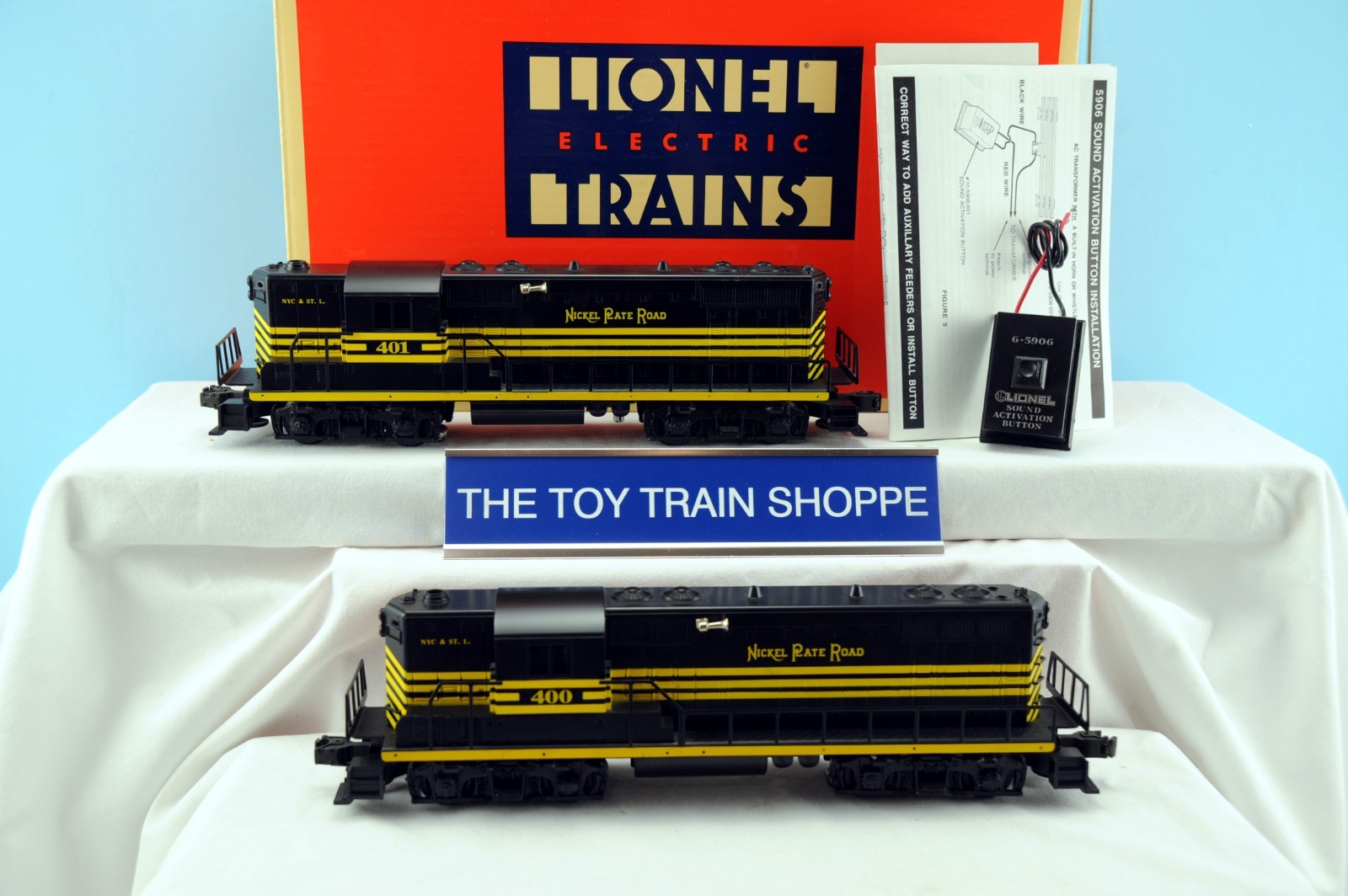 LIONEL 18505 NICKEL PLATE ROAD GP-7 DIESEL ENGINE SET-RAILSOUNDS-TESTED-EXC COND