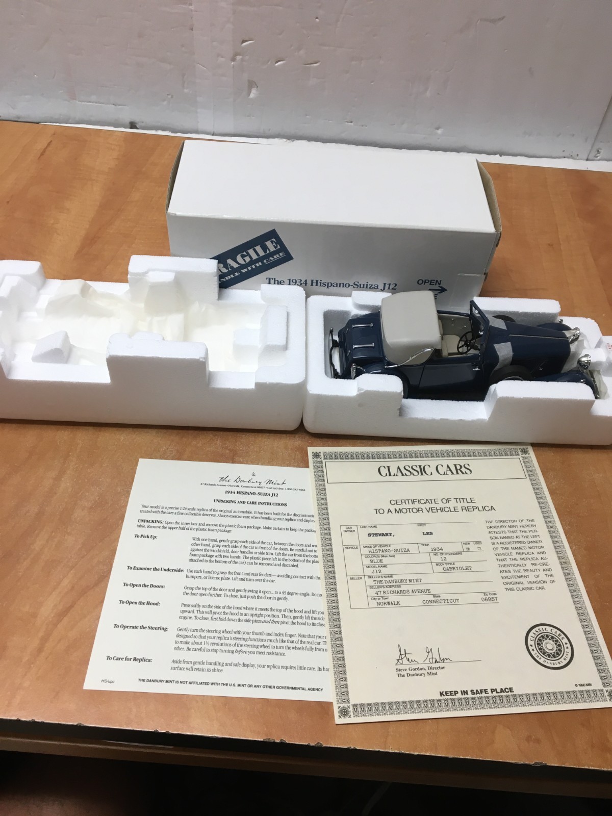 Danbury Mint 1934 Hispano Suiza J12 with box & title