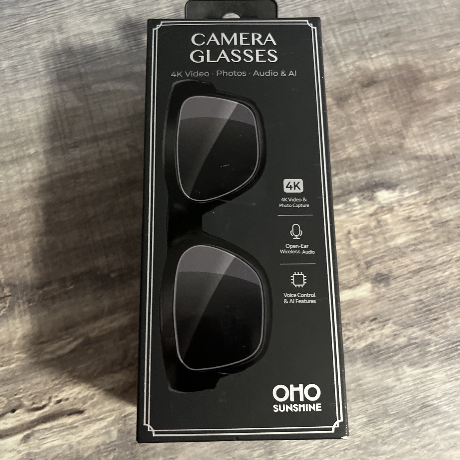OhO sunshine Bluetooth Audio & CAMERA 4k VIDEO Ai Glasses AI69BLKC BRAND NEW OhO sunshine Bluetooth Audio & CAMERA 4k VIDEO Ai Glasses AI69BLKC BRAND NEW